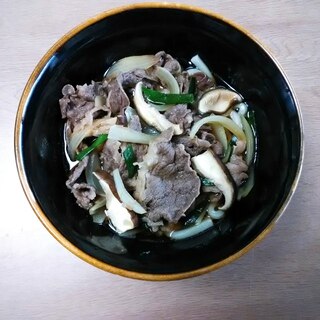 牛肉と干し椎茸の冷やしうどん